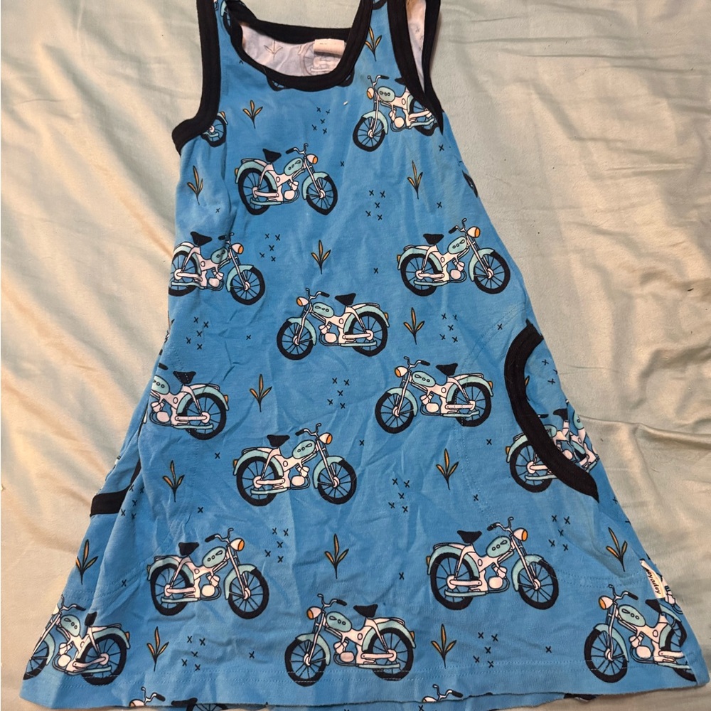 Mayoral Blue Dress with Bicycle Design